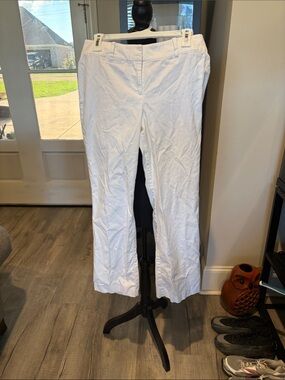 Ann Taylor White Straight-Leg Dress Pants